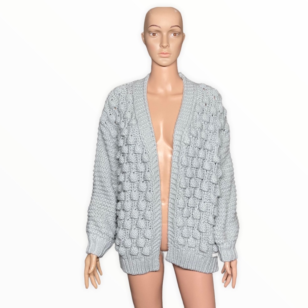 Cozy Knit Cardigan - Light Gray